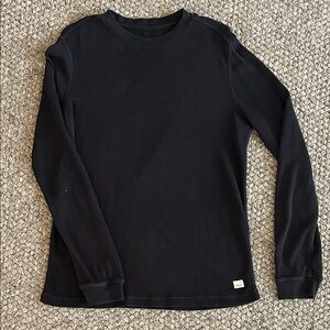 Vuori Black Waffle Knit Thermal Long Sleeve Top Shirt Men’s Sz small s